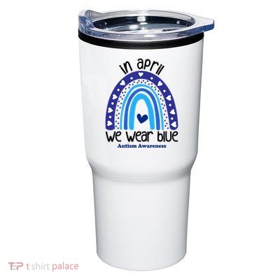 In April We Wear Blue Autism Awareness Tumbler