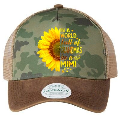 In A World Full Of Grandmas Be Mimi Sunflower Legacy Tie Dye Trucker Hat