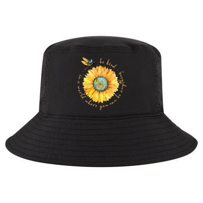 In A World Where You Can Be Anything Be Kind Sunflower Cool Comfort Performance Bucket Hat