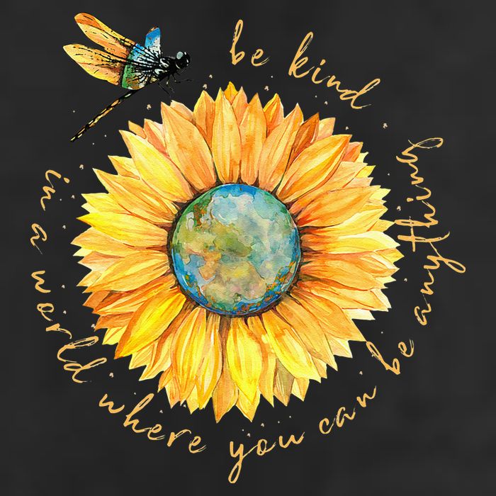 In A World Where You Can Be Anything Be Kind Sunflower Cool Comfort Performance Bucket Hat