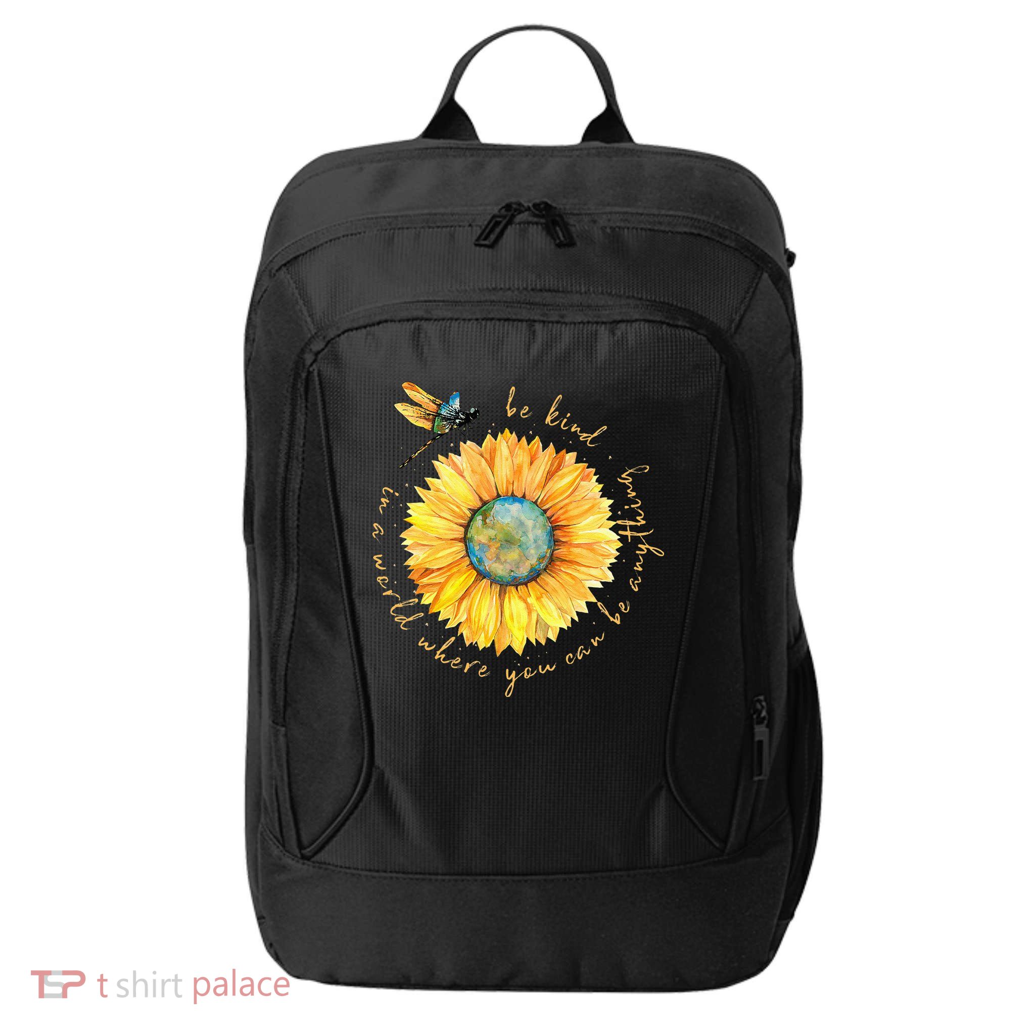 In A World Where You Can Be Anything Be Kind Sunflower City Backpack