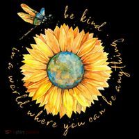In A World Where You Can Be Anything Be Kind Sunflower Sustainable Bucket Hat