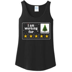 I Am Working For Christmas Break 5 Stars Xmas Tree Ladies Essential Tank