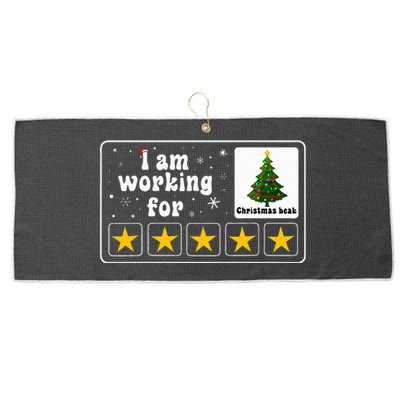 I Am Working For Christmas Break 5 Stars Xmas Tree Large Microfiber Waffle Golf Towel