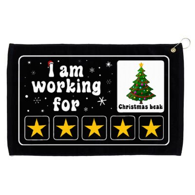 I Am Working For Christmas Break 5 Stars Xmas Tree Grommeted Golf Towel