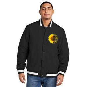 In A World Full Of Grandmas Be Momo Sunflower Insulated Varsity Jacket