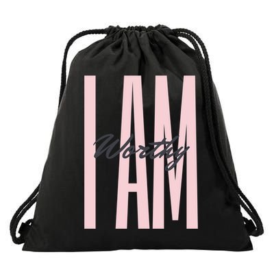 I Am Worthy Inspirational Funny Gift Drawstring Bag