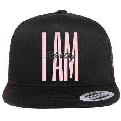 I Am Worthy Inspirational Funny Gift Flatbill Hat