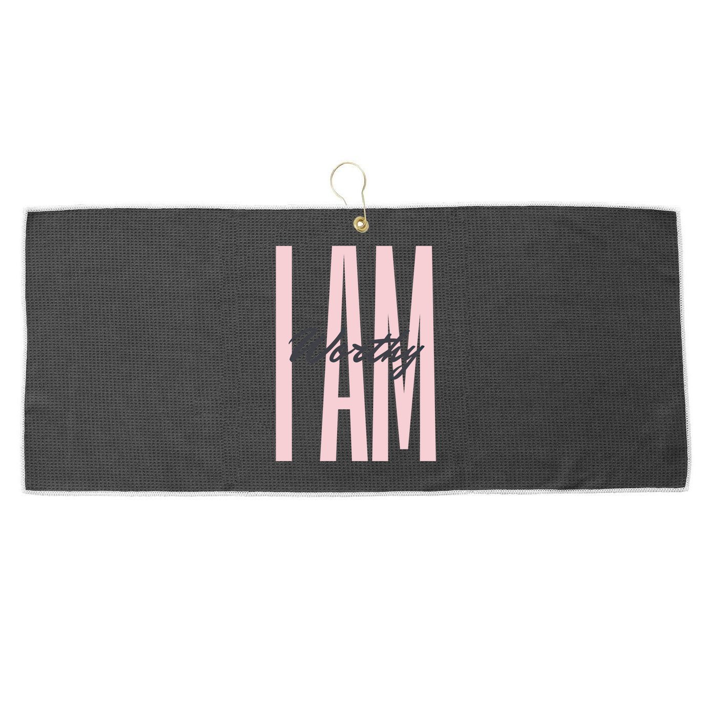 I Am Worthy Inspirational Funny Gift Large Microfiber Waffle Golf Towel