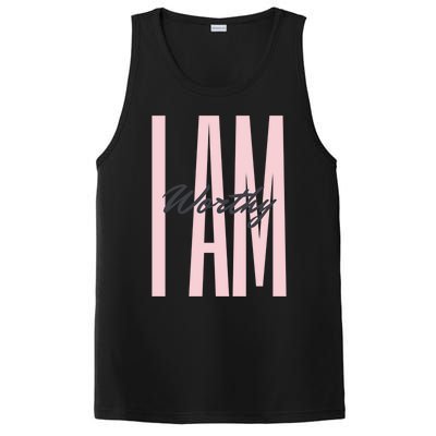 I Am Worthy Inspirational Funny Gift PosiCharge Competitor Tank