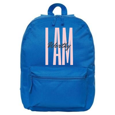 I Am Worthy Inspirational Funny Gift 16 in Basic Backpack