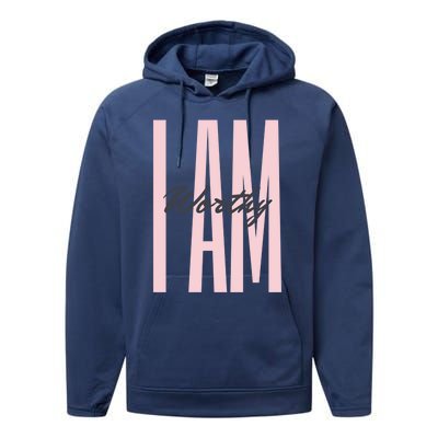 I Am Worthy Inspirational Funny Gift Performance Fleece Hoodie