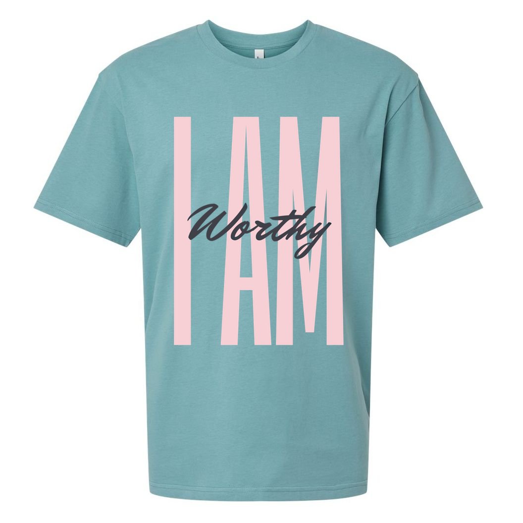 I Am Worthy Inspirational Funny Gift Sueded Cloud Jersey T-Shirt