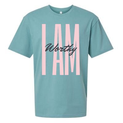 I Am Worthy Inspirational Funny Gift Sueded Cloud Jersey T-Shirt