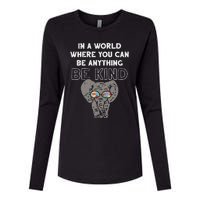 In A World Anything Be Kind Cute Autism Elephant Gift Womens Cotton Relaxed Long Sleeve T-Shirt