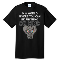 In A World Anything Be Kind Cute Autism Elephant Gift Tall T-Shirt