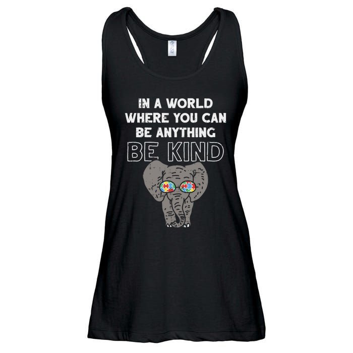 In A World Anything Be Kind Cute Autism Elephant Gift Ladies Essential Flowy Tank