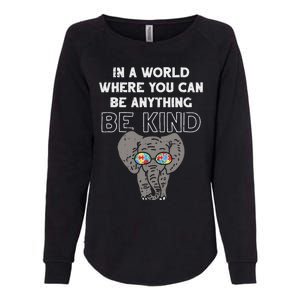 In A World Anything Be Kind Cute Autism Elephant Gift Womens California Wash Sweatshirt