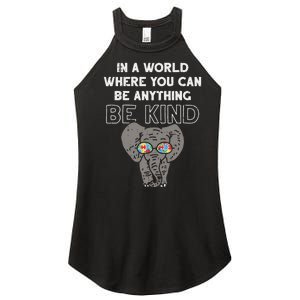 In A World Anything Be Kind Cute Autism Elephant Gift Women's Perfect Tri Rocker Tank