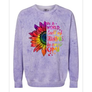 In A World Full Of Grandmas Be Omi Sunflower Christmas Gift Colorblast Crewneck Sweatshirt