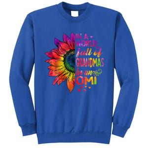 In A World Full Of Grandmas Be Omi Sunflower Christmas Gift Sweatshirt