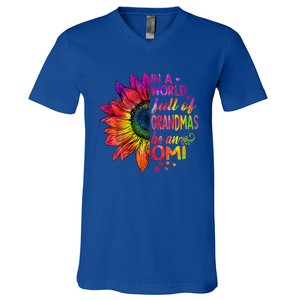 In A World Full Of Grandmas Be Omi Sunflower Christmas Gift V-Neck T-Shirt