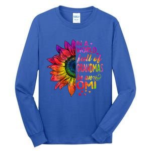 In A World Full Of Grandmas Be Omi Sunflower Christmas Gift Tall Long Sleeve T-Shirt