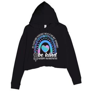 In A World Where You Can Be Anything Be Kind Autism Awareness Crop Fleece Hoodie