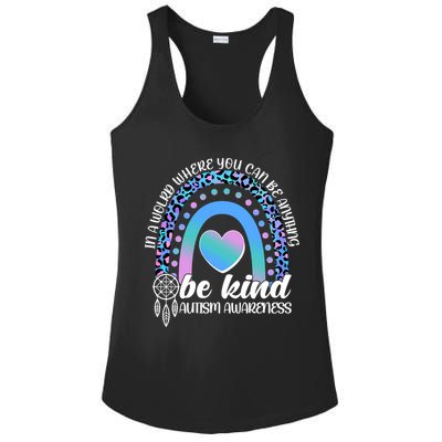 In A World Where You Can Be Anything Be Kind Autism Awareness Ladies PosiCharge Competitor Racerback Tank