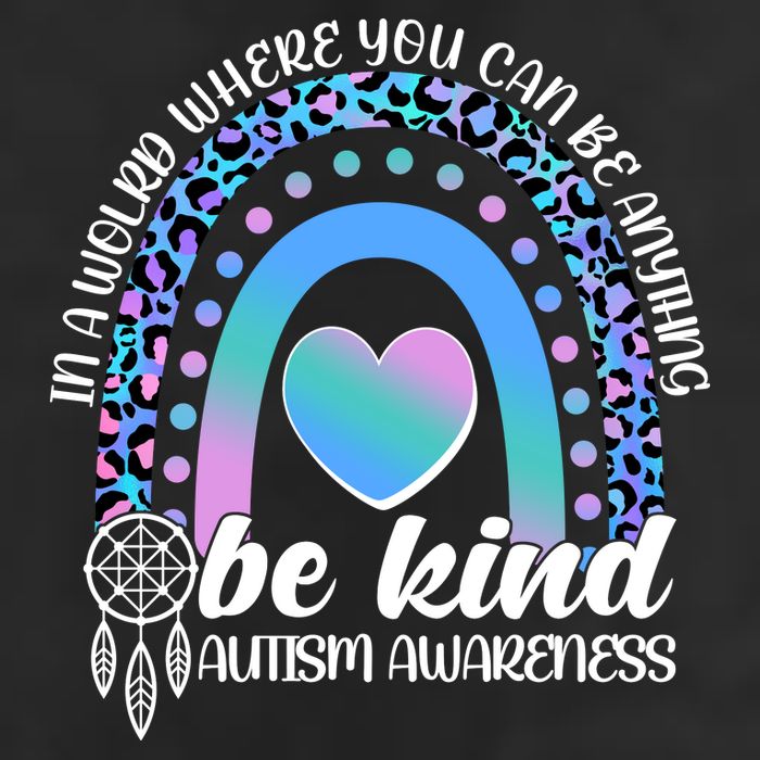 In A World Where You Can Be Anything Be Kind Autism Awareness Large Microfiber Waffle Golf Towel