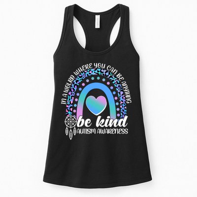 In A World Where You Can Be Anything Be Kind Autism Awareness Womens Tank Top