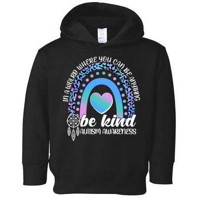 In A World Where You Can Be Anything Be Kind Autism Awareness Toddler Hoodie