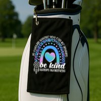 In A World Where You Can Be Anything Be Kind Autism Awareness Golf Towel