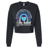 In A World Where You Can Be Anything Be Kind Autism Awareness Cropped Pullover Crew