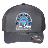 In A World Where You Can Be Anything Be Kind Autism Awareness Flexfit Unipanel Trucker Cap