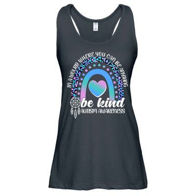 In A World Where You Can Be Anything Be Kind Autism Awareness Ladies Essential Flowy Tank