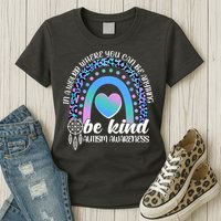 In A World Where You Can Be Anything Be Kind Autism Awareness Womens T-Shirt