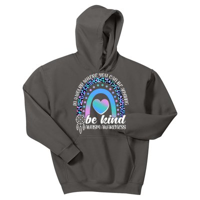 In A World Where You Can Be Anything Be Kind Autism Awareness Kids Hoodie