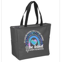 In A World Where You Can Be Anything Be Kind Autism Awareness Zip Tote Bag