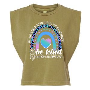 In A World Where You Can Be Anything Be Kind Autism Awareness Garment-Dyed Women's Muscle Tee