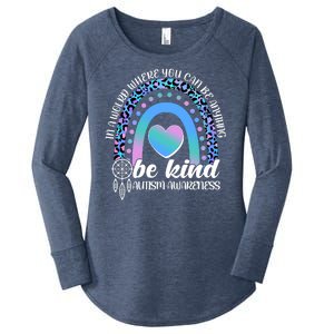 In A World Where You Can Be Anything Be Kind Autism Awareness Women's Perfect Tri Tunic Long Sleeve Shirt