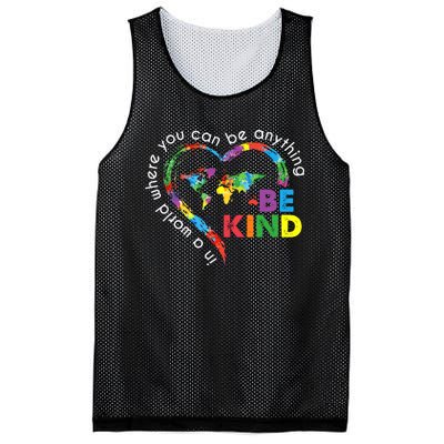 In A World Anything Be Kind Unity Day Heart Anti Bullying Mesh Reversible Basketball Jersey Tank