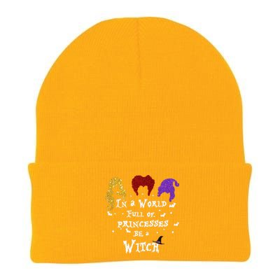 In A World Full Of Princesses Be A Witch Halloween Knit Cap Winter Beanie