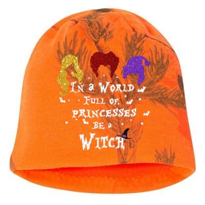 In A World Full Of Princesses Be A Witch Halloween Kati - Camo Knit Beanie