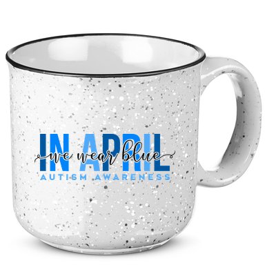 In April We Wear Blue Autism Awareness 15oz Campfire Ceramic Mug