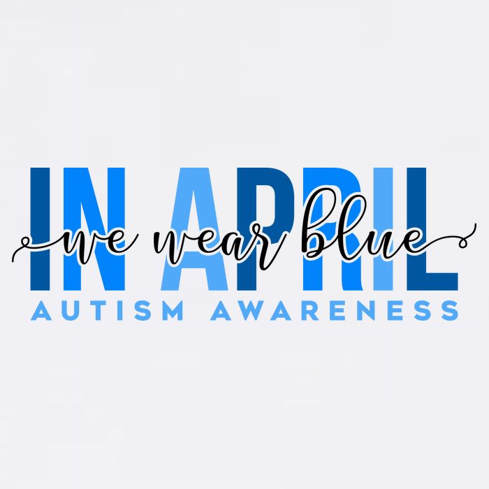 In April We Wear Blue Autism Awareness Womens Tank Top