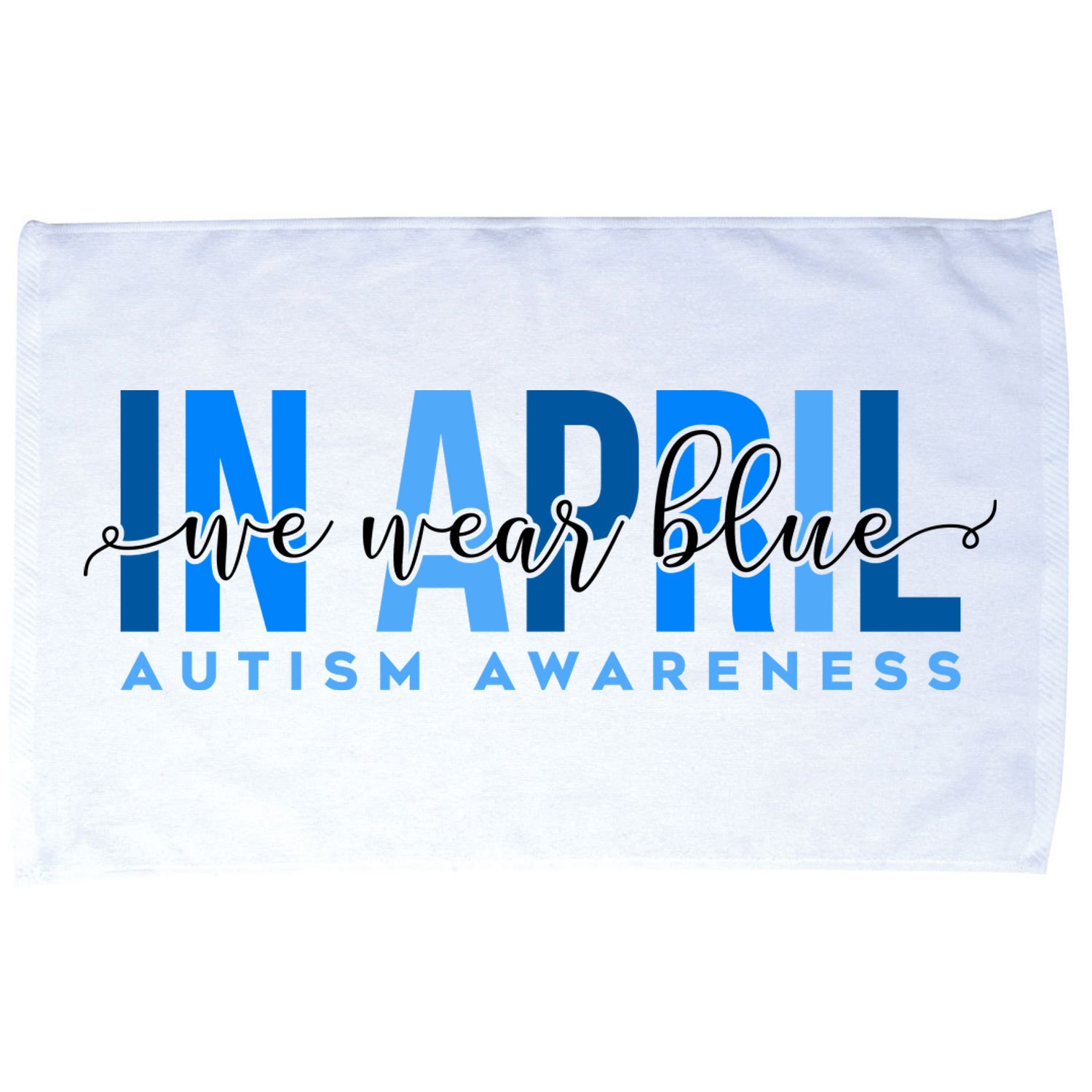 In April We Wear Blue Autism Awareness Microfiber Hand Towel