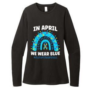 In April We Wear Blue Rainbow Autism Awareness Month Be Kind Womens CVC Long Sleeve Shirt