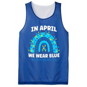 In April We Wear Blue Rainbow Autism Awareness Month Be Kind Mesh Reversible Basketball Jersey Tank