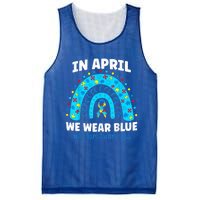 In April We Wear Blue Rainbow Autism Awareness Month Be Kind Mesh Reversible Basketball Jersey Tank